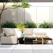 Load image into Gallery viewer, Outdoor Modular Sofa, with Aluminum Structure, Support Cushion and Back Cushion Cover-Removable, Fade-resistant, Waterproof Sofa Cover Included,Light Brown(The rate : Based on a single piece )