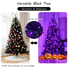 Load image into Gallery viewer, Halloween Black Christmas Tree with Purple LED Lights - DIY Party Decoration