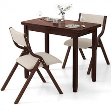Charger l'image dans la galerie, Mid-Century Expandable Dining Room Table Set with 2 Padded Folding Chairs - Suitable for Restaurant