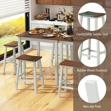 Load image into Gallery viewer, Modern Minimalist Small Dining Room Sets - 5-Piece Set with 4 Saddle Stools - Suitable for Kitchen and Restaurant