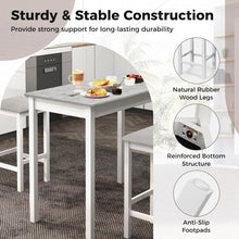 Load image into Gallery viewer, Modern Dining Room Table Sets - 3-Piece Set with Built-in Rectangular Table and Bar Stools - Suitable for Kitchen and Restaurant