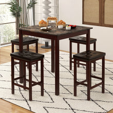Load image into Gallery viewer, Vintage Small Dining Room Sets with Table and 4 Padded Bar Stools - Suitable for Restaurant and Bistro
