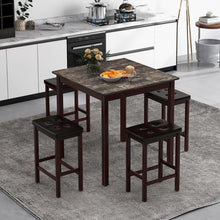 Load image into Gallery viewer, Vintage Small Dining Room Sets with Table and 4 Padded Bar Stools - Suitable for Restaurant and Bistro