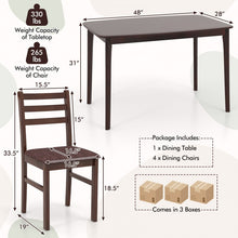 Load image into Gallery viewer, Mid-Century Vintage Dining Room Table and Bench Set - 5-Piece Set with Upholstered Seats - Suitable for Kitchen and Restaurant