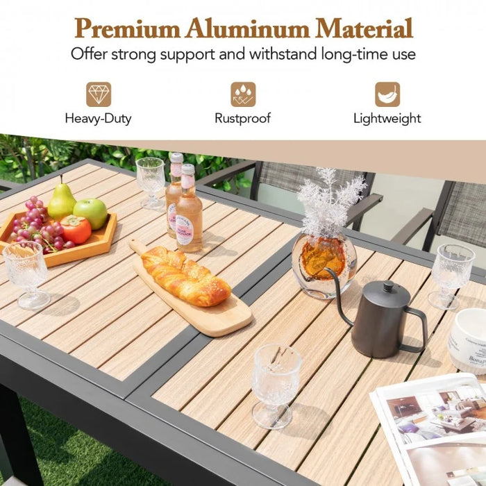 Outdoor Expandable Dining Table - Seats Up to 6 People, Suitable for Patio and Backyard