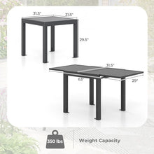 Load image into Gallery viewer, Outdoor Gray Expandable Dining Table - Seats Up to 6 People - Suitable for Patio, Backyard, and Poolside