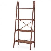 Load image into Gallery viewer, Multifunctional 4-Tier Bamboo Ladder Bookshelf Decorative Storage Rack
