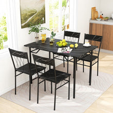 Load image into Gallery viewer, Modern Minimalist 5-Piece Dining Room Table and Chairs Set with Long Table and 4 Chairs - Suitable for Kitchen and Restaurant