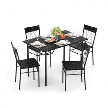 Load image into Gallery viewer, Modern Minimalist 5-Piece Dining Room Table and Chairs Set with Long Table and 4 Chairs - Suitable for Kitchen and Restaurant