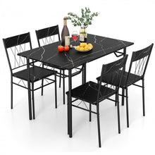 Load image into Gallery viewer, Modern Minimalist 5-Piece Dining Room Table and Chairs Set with Long Table and 4 Chairs - Suitable for Kitchen and Restaurant