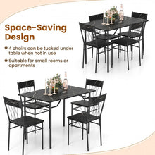 Load image into Gallery viewer, Modern Minimalist 5-Piece Dining Room Table and Chairs Set with Long Table and 4 Chairs - Suitable for Kitchen and Restaurant