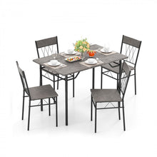 Load image into Gallery viewer, Modern Minimalist 5-Piece Dining Room Table and Chairs Set with Long Table and 4 Chairs - Suitable for Kitchen and Restaurant