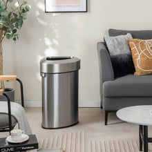 Load image into Gallery viewer, 60L Stainless Corner Steel Trash Bin with Lid and Anti-slip Bottom
