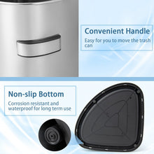 Load image into Gallery viewer, 60L Stainless Corner Steel Trash Bin with Lid and Anti-slip Bottom