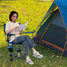 Load image into Gallery viewer, Outdoor Portable Folding Camping Chair with Swivel Function, Storage Bag, and Cup Holder - Suitable for Hiking, Fishing, and Camping