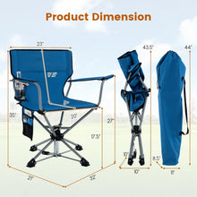 Load image into Gallery viewer, Outdoor Portable Folding Camping Chair with Swivel Function, Storage Bag, and Cup Holder - Suitable for Hiking, Fishing, and Camping