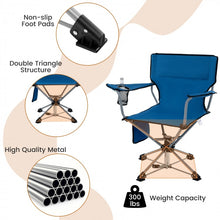 Load image into Gallery viewer, Outdoor Portable Folding Camping Chair with Swivel Function, Storage Bag, and Cup Holder - Suitable for Hiking, Fishing, and Camping