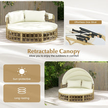 Load image into Gallery viewer, Costway Outdoor Canopy Bed with Round Sofa and Retractable Sunshade - Suitable for Patio, Garden, and Backyard