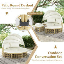 Load image into Gallery viewer, Costway Outdoor Canopy Bed with Round Sofa and Retractable Sunshade - Suitable for Patio, Garden, and Backyard