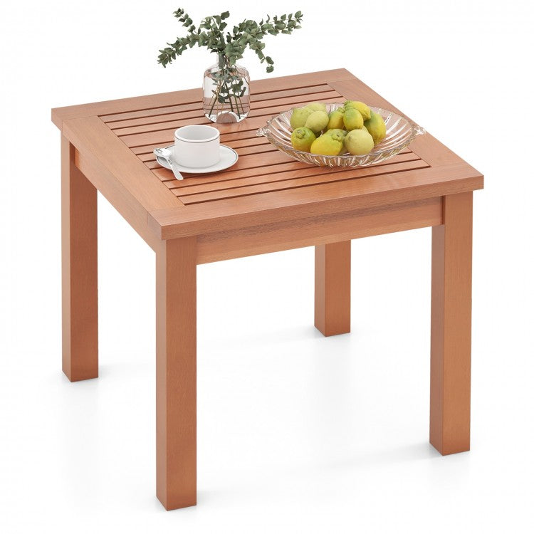 Costway Outdoor Adirondack Side Tables with Striped Top - Suitable for Camping and Patio