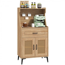 Load image into Gallery viewer, Modern Coffee Bar Cabinet with Storage and Built-in Pegboard and Drawers - Suitable for Restaurant and Kitchen