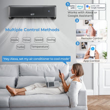 Load image into Gallery viewer, 12000 BTU 21 SEER2 208-230V Gray 4-in-1 Mini Split Air Conditioner with 24-Hour Timer