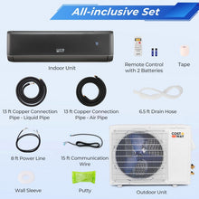 Load image into Gallery viewer, 12000 BTU 21 SEER2 208-230V Gray 4-in-1 Mini Split Air Conditioner with 24-Hour Timer