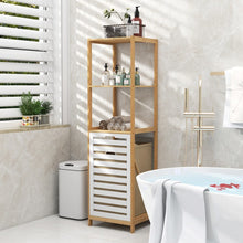 Load image into Gallery viewer, 4-Tier Tilt Laundry Basket Clothes Storage Rack for Bathroom and Laundry Room