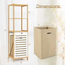 Load image into Gallery viewer, 4-Tier Tilt Laundry Basket Clothes Storage Rack for Bathroom and Laundry Room