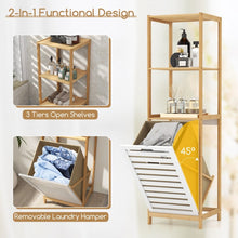 Load image into Gallery viewer, 4-Tier Tilt Laundry Basket Clothes Storage Rack for Bathroom and Laundry Room