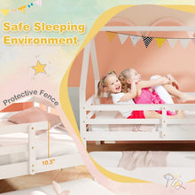 Load image into Gallery viewer, Double Bed Frame with Pull-Out Trundle Bed and Guard Rails