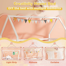 Load image into Gallery viewer, Double Bed Frame with Pull-Out Trundle Bed and Guard Rails