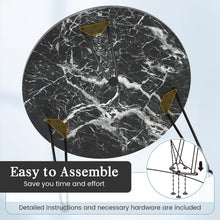 Load image into Gallery viewer, Costway Modern Round Coffee Table with Faux Marble Top - Suitable for Living Room and Sofa Side Table