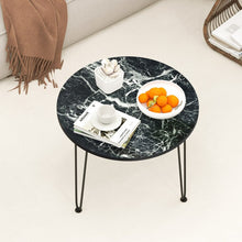 Load image into Gallery viewer, Costway Modern Round Coffee Table with Faux Marble Top - Suitable for Living Room and Sofa Side Table