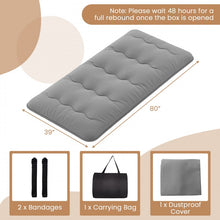Load image into Gallery viewer, Gray Portable Folding Futon Mattress with Carrying Bag