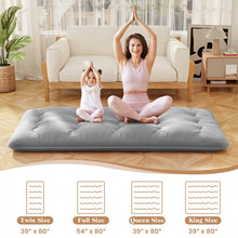 Load image into Gallery viewer, Gray Portable Folding Futon Mattress with Carrying Bag