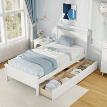 Load image into Gallery viewer, Modern Minimalist Solid Wood Bed with Drawers