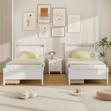 Load image into Gallery viewer, Modern Minimalist Solid Wood Bed with Drawers