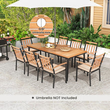 Charger l'image dans la galerie, Modern Minimalist 9-Piece Wooden Patio Dining Table and Chair Set