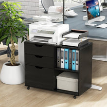 Load image into Gallery viewer, 3-Drawer Mobile File Cabinet with Shelving