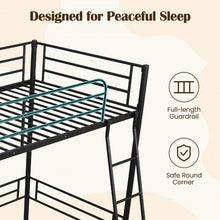 Load image into Gallery viewer, Black Metal Bunk Bed with Loft Design