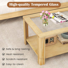 Load image into Gallery viewer, Modern Minimalist Glass Coffee Table with Storage Shelf - Suitable for Living Room