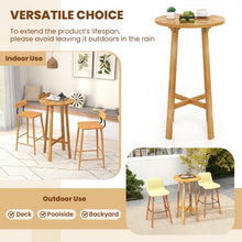Load image into Gallery viewer, Costway Wooden Round Dining Table Bar Height with Stools - Suitable for Patio, Backyard, and Garden