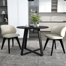 Load image into Gallery viewer, Costway Modern Black Round Dining Table with Cross Base - Suitable for Restaurant and Cafe