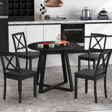 Load image into Gallery viewer, Costway Modern Black Round Dining Table with Cross Base - Suitable for Restaurant and Cafe