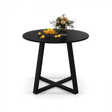 Load image into Gallery viewer, Costway Modern Black Round Dining Table with Cross Base - Suitable for Restaurant and Cafe
