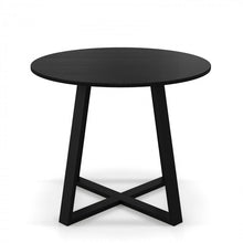 Load image into Gallery viewer, Costway Modern Black Round Dining Table with Cross Base - Suitable for Restaurant and Cafe