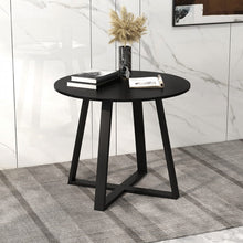 Load image into Gallery viewer, Costway Modern Black Round Dining Table with Cross Base - Suitable for Restaurant and Cafe