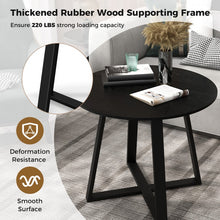 Load image into Gallery viewer, Costway Modern Black Round Dining Table with Cross Base - Suitable for Restaurant and Cafe