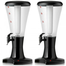 Load image into Gallery viewer, Black Portable 3L Beer Tower Dispenser with LED Lights - Ideal for Kitchen and Holiday Parties